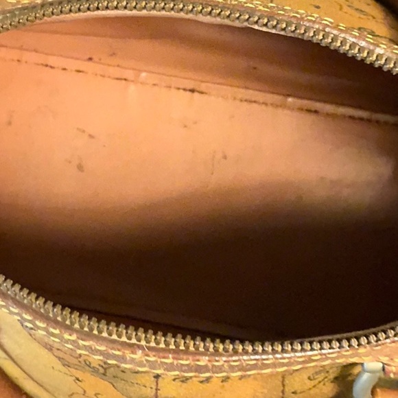 Brown Leather Map Print Men's Bag - Picture 9 of 11